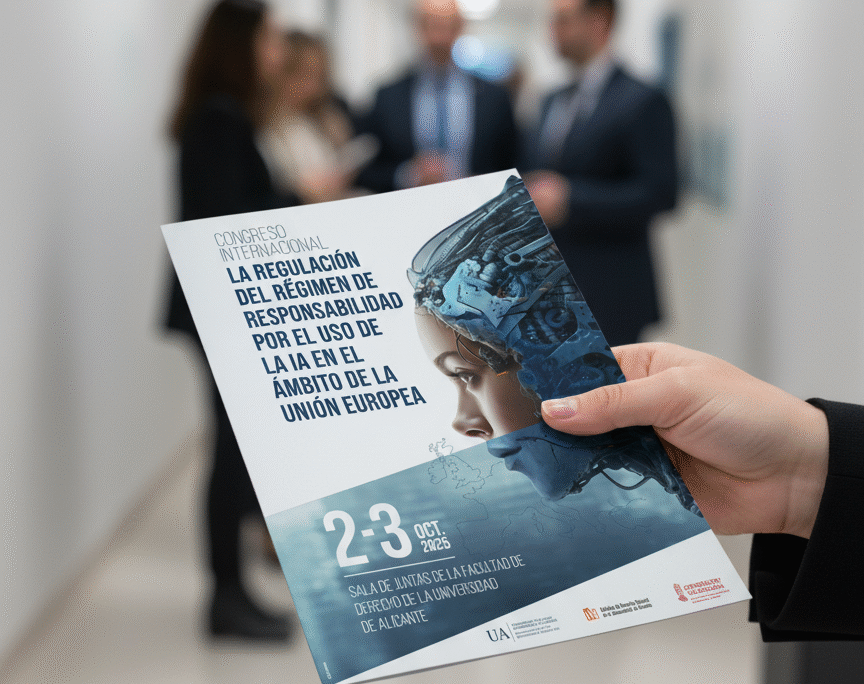 Diseño gráfico para el Congreso Internacional sobre IA y Derecho de la Universidad de Alicante: comunicar lo complejo con claridad visual
