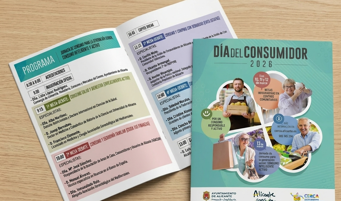Diseño del cartel del Día del consumidor 2026 en Alicante