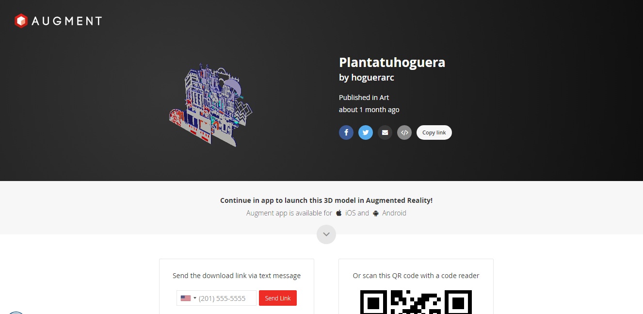 Augment, página desde donde se realiza la descarga de la app de esta hoguera Ruperto Chapí 2017
